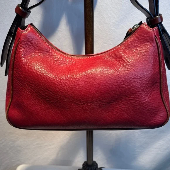 Dooney & Bourke Cherry Red Leather Hobo Shoulder Bag - Picture 3 of 15